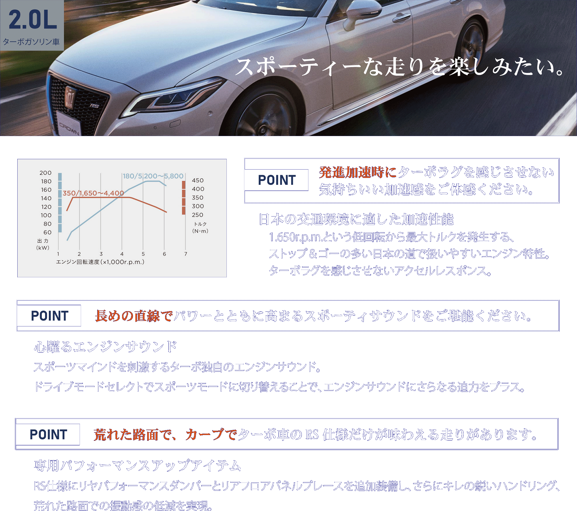2.0Lターボガソリン車 スポーティーな走りを楽しみたい。