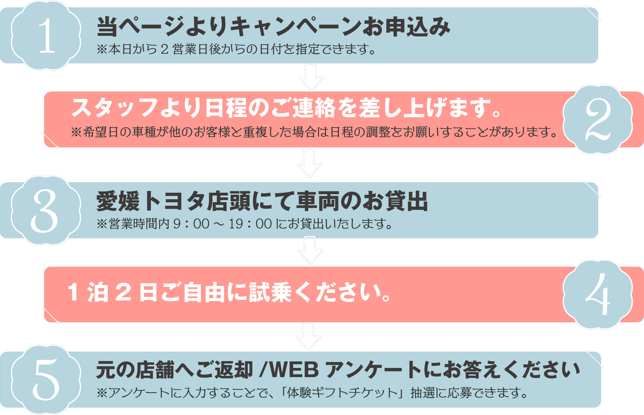 1DAY申込みの流れ