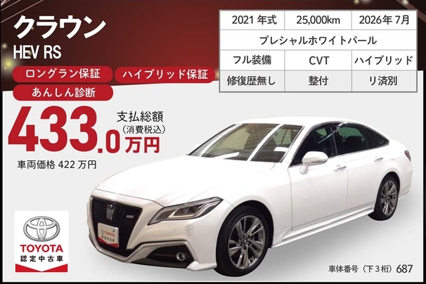 認定中古車クラウンHEV